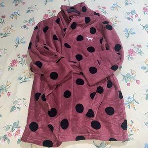 PINK polka dot robe.